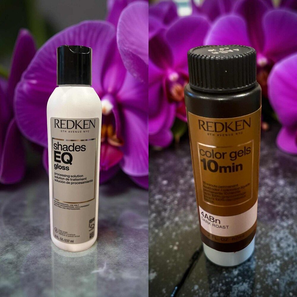 Redken Gels Lacquers 2 oz 4ABn Dark Roast& Shade EQ Gloss Processing Solution
